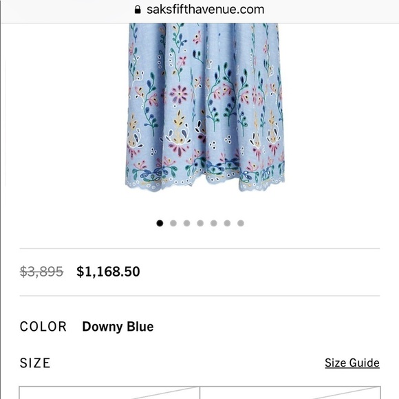 Chloé Chambray Embroidered Maxi Dress Downy Blue Eyelet Size 34 - Picture 16 of 16